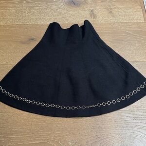 Zara Black Skater Skirt with Chain Accent size M